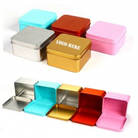 Custom Imprinted Square Tin Storage Box With Lid