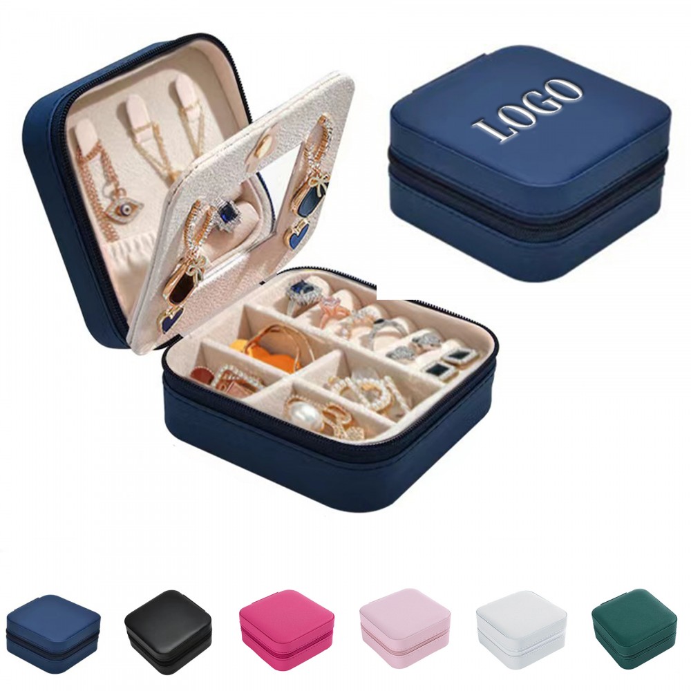 Travel Jewelry Case with Mirror Logo Branded