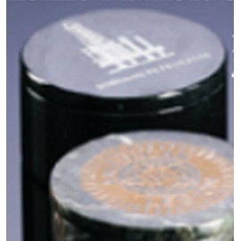 Black Genuine Marble Round Jewelry Box (4"x2.5") Logo Branded