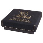 Engraved Faux Leather Gift Box, Black, 3 1/2"(L) x 3 1/2"(W) x 1"(H) Custom Imprinted