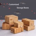 Custom Printed Premium Exquisite Handcrafted Natural Bamboo Wooden Storage Box With Magnetic Lid
