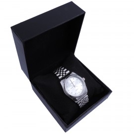 Black Elegant Watch Box w/ Black Pillow Logo Branded
