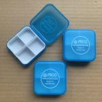 4 Compartments Square Pill Case Custom Imprinted