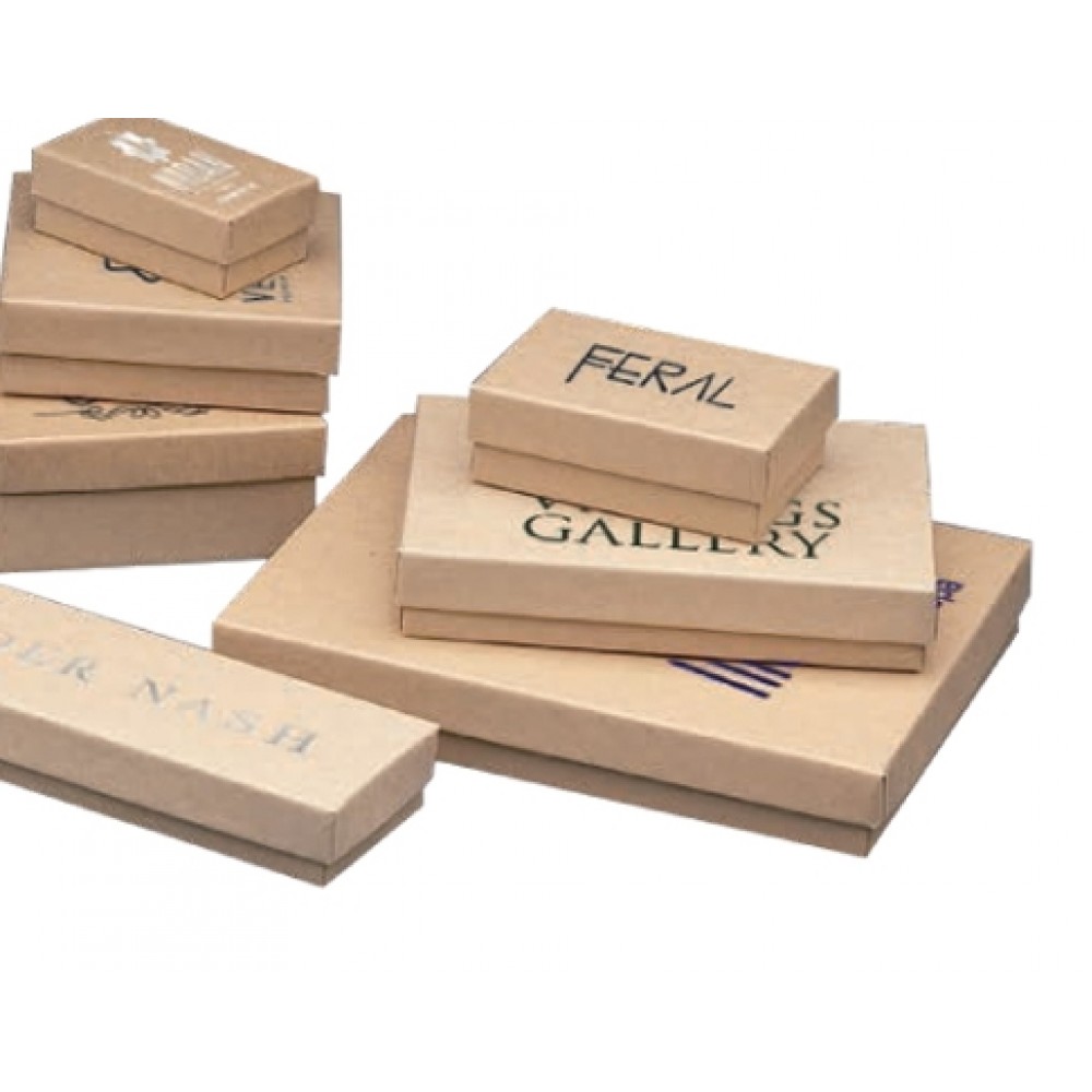 Recycled Kraft Jewelry Box (3.5"x3.5"x1") Logo Branded