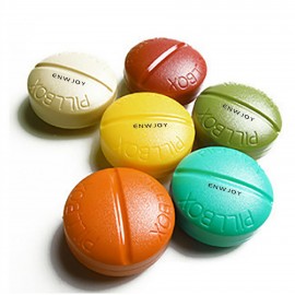 Logo Branded Four Grid Round Pill Shaped Pill Box  Logo Branded Four Grid Round Pill Shaped Pill Box