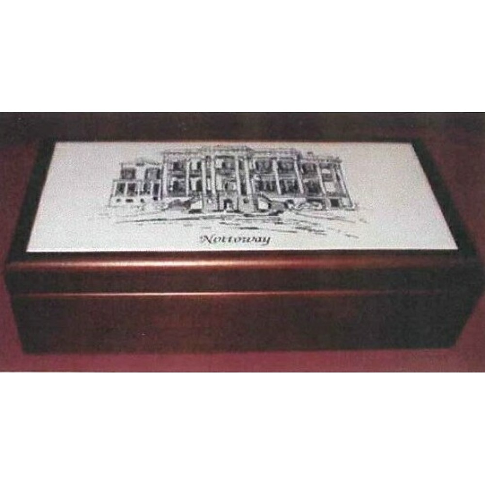 Rectangle Wood Box w/ Ceramic Tile & Lined Inside Custom Printed Rectangle Wood Box w/ Ceramic Tile & Lined Inside Custom Printed