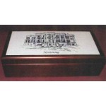 Rectangle Wood Box w/ Ceramic Tile & Lined Inside Custom Printed