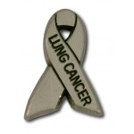 Lung Cancer Awareness Ribbon Pin Custom Imprinted