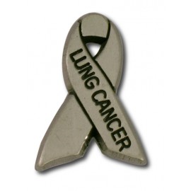 Lung Cancer Awareness Ribbon Pin Custom Imprinted
