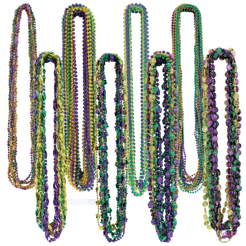 Mardi Gras Bead Assortment Logo Branded Mardi Gras Bead Assortment Logo Branded