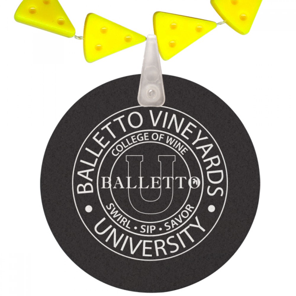 Cheese Wedge Shaped Beads w/UV Digital Imprint on Disk Logo Branded