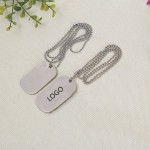 Logo Branded Dog Tag With Bead Chain