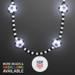 LED Soccer Bead Necklace, World Cup Medallion - PRINTED Custom Imprinted