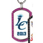 Logo Branded QUIKTURN Full Color Jeweled Silver Dog Tag - 5 Day Production (2 1/4" x 1 1/4")