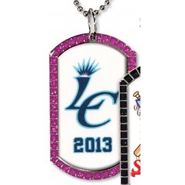 Logo Branded QUIKTURN Full Color Jeweled Silver Dog Tag - 5 Day Production (2 1/4" x 1 1/4")