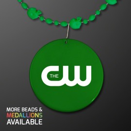 Custom Imprinted Green Football Party Bead Necklaces - Domestic Print