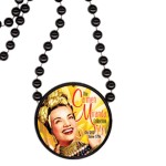 Custom Printed Round Mardi Gras Beads w/Inline Medallion