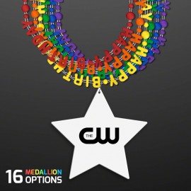 Happy Birthday Party Beads Necklace (NON-Light Up) - Overseas Print Custom Printed