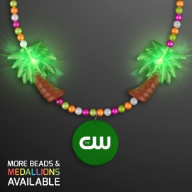 Light Up Palm Trees Vacation Beads Necklace - Domestic Print Custom Printed