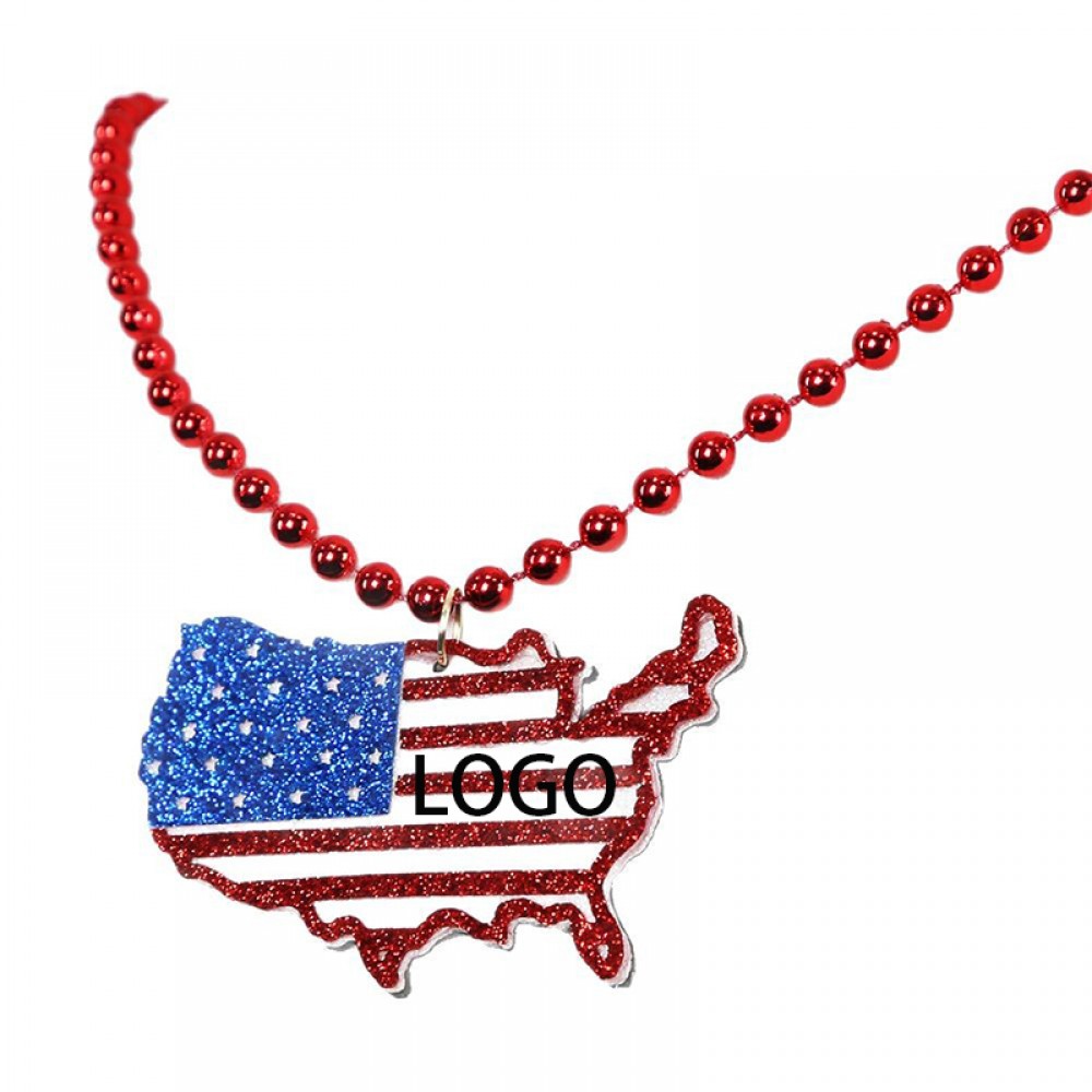 Custom Printed Independence Day Necklace Custom Printed Independence Day Necklace
