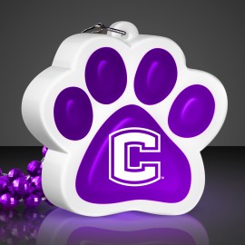 Logo Branded Light Up Purple Paw Print Necklace - Domestic Imprint
