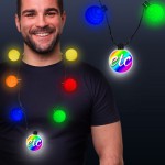 Logo Branded LED Ball Medallion Necklaces - Variety of Colors