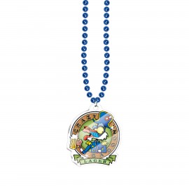 Beads w/A Custom Shaped Gloss Finish Medallion Custom Imprinted