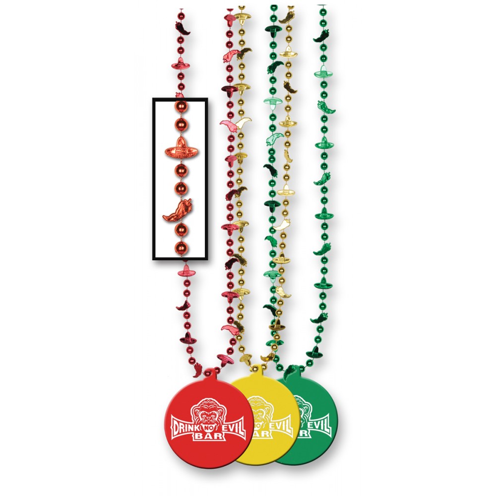 Logo Branded Fiesta Beads w/A Custom Direct Pad Print