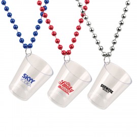 Shot Glass Bead Necklace Custom Printed