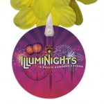 Logo Branded Silk Flower Lei with UV Digital Imprint on Disk