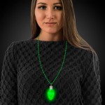 Custom Imprinted Green Bulb LED Bead Necklace