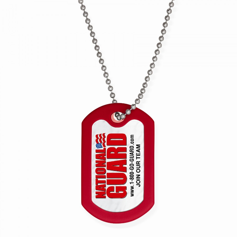 Custom Imprinted Dog Tag w/ Beaded Necklace Custom Imprinted Dog Tag w/ Beaded Necklace