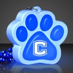 Light Up Blue Paw Print Necklace - Overseas Imprint Logo Branded