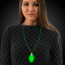 Logo Branded Green Bulb LED Bead Necklace