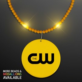 Custom Printed Still-Light Yellow Beads with Medallion - Domestic Print