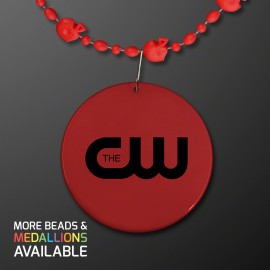 Red Football Party Bead Necklaces - Domestic Print Custom Printed