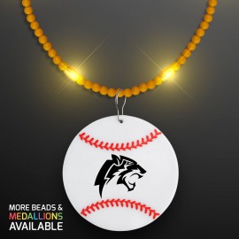 Still-Light Yellow Beads with Baseball Medallion - Domestic Print Custom Printed