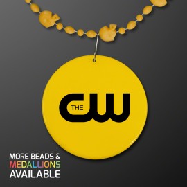 Logo Branded Gold Football Party Bead Necklaces - Domestic Print