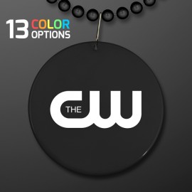 Custom Printed Black Medallion with Beaded Necklace (Non Light Up) - Overseas Print
