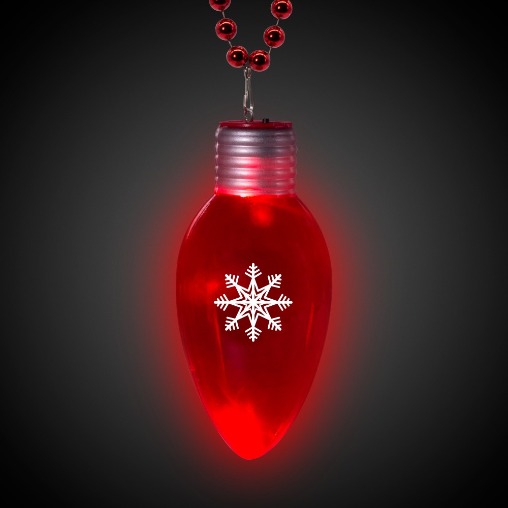 Custom Printed LED Jumbo Christmas Bulb Necklace