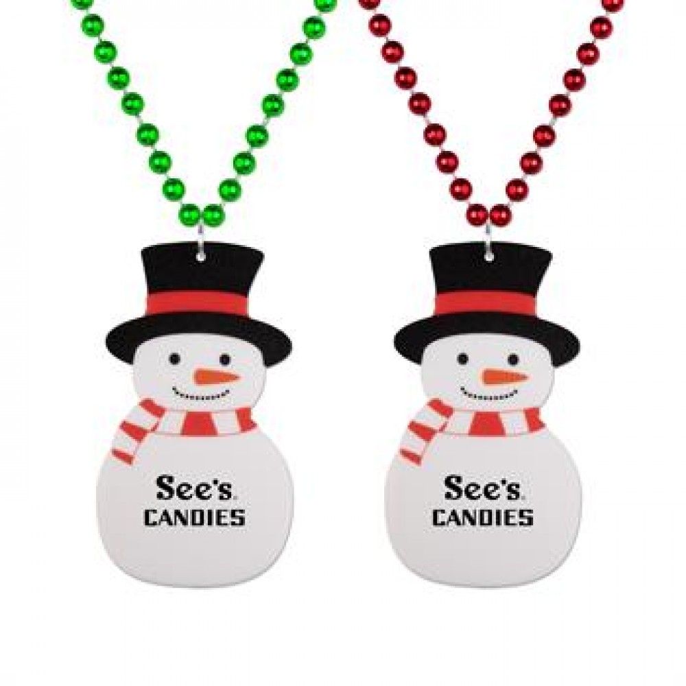 Logo Branded Snowman Medallion Beads