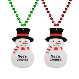 Logo Branded Snowman Medallion Beads