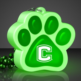Custom Printed Light Up Green Paw Print Necklace - BLANK