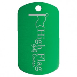 Anodized Aluminum Green G.I. Tags, 1" x 2" Custom Printed