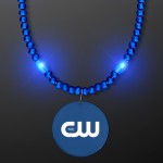 Custom Printed Light Up Electric Blue Mardi Gras LED Beads - Domestic Imprint