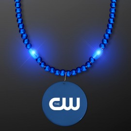 Custom Printed Light Up Electric Blue Mardi Gras LED Beads - Domestic Imprint