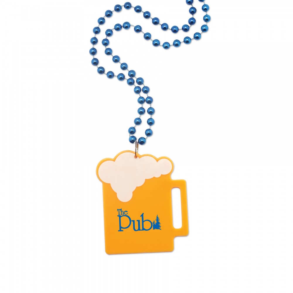 Logo Branded Beer Mug Medallion Beads