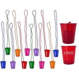 Shot Glass On Beaded Necklace Custom Imprinted