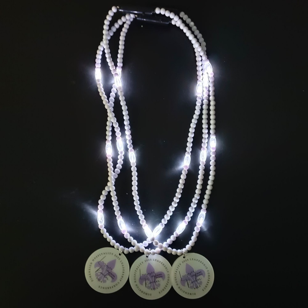 Custom Printed Custom Light Up Pendant Bead Necklace