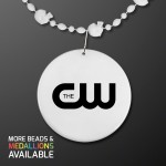 Custom Imprinted White Football Party Bead Necklaces - Domestic Print